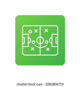 Plan de juego de vectores de fútbol táctico de estrategia de campo de fútbol. Estrategia de equipo de fútbol