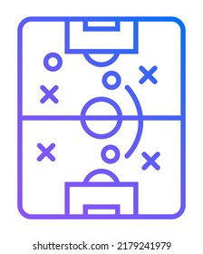 Soccer field strategy game tactic football vector board game plan. Soccer team strategy