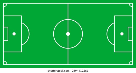 Soccer field strategy top view on green background