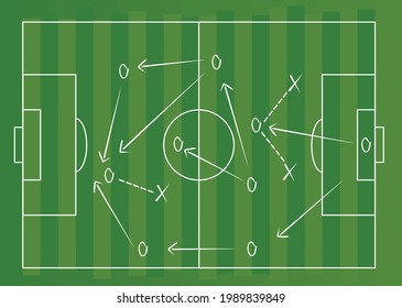 Soccer field tactics. vector illustration