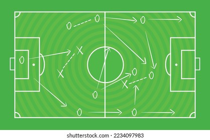 Soccer field tactics. vector illustration