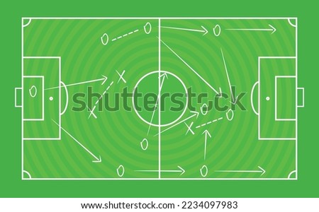 Soccer field tactics. vector illustration