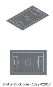 Soccer field. top and side view. vector