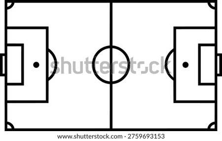 Soccer Field Top View Line Diagram