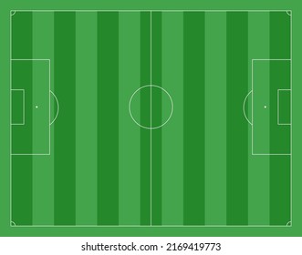 Soccer Field , Top View with pattern bar, Standard football field, scaled down