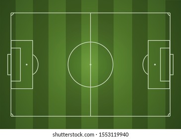 Soccer field - top view. Vector illustration