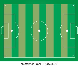 soccer field top view vector striped field