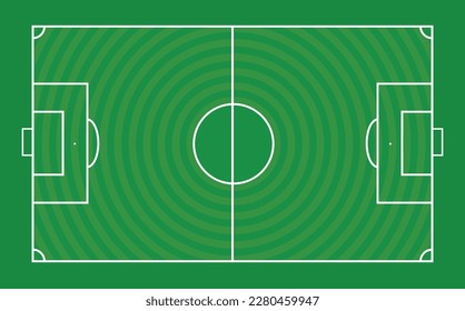 Soccer field top view. Vector illustration.