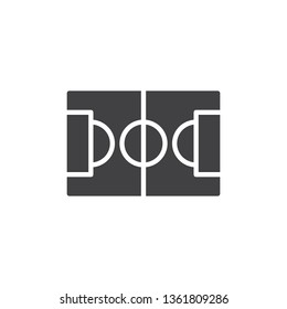 Soccer field vector icon. Football field filled flat sign for mobile concept and web design. Soccer stadium glyph icon. Symbol, logo illustration. Pixel perfect vector graphics