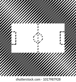 Soccer field. Vector. Icon. Hole in moire background.