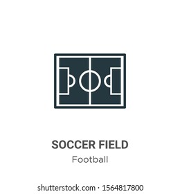 Soccer field vector icon on white background. Flat vector soccer field icon symbol sign from modern football collection for mobile concept and web apps design.