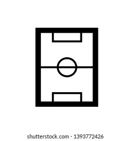 Soccer field vector icon. Simple flat stadium pictogram