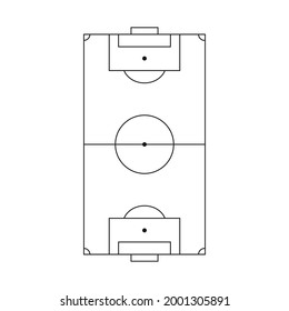 Soccer field vector icon. Simple flat stadium pictogram. isolated on a white background.