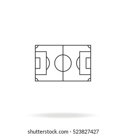 Soccer Field Vector Icon. Simple Flat Stadium Pictogram.