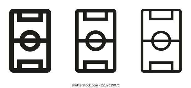 Soccer field vector icons.  Football pitch. Icon on white background. EPS 10