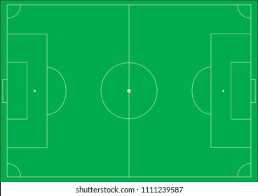 soccer field vector illustration, green football background, white lines, soccer game texture sport