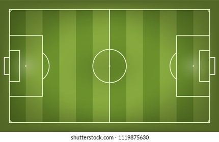 Fußballfeld, Vektorgrafik. Draufsicht 