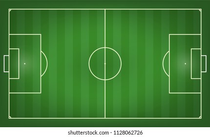 Soccer field vector illustration. Top view 
