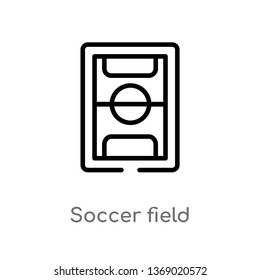 soccer field vector line icon. Simple element illustration. soccer field outline icon from football concept. Can be used for web and mobile