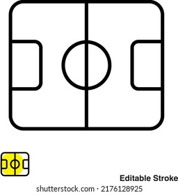Soccer Field Vector Line Icon