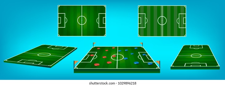 soccer field vector, placement of players on the playing field, European football