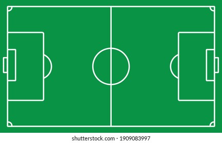 soccer field view vector illustration. in green and white color