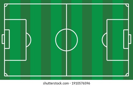 soccer field view vector illustration. in green and white color