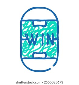 soccer field win doodle icon sketch vector. soccer field win sign. isolated symbol illustration