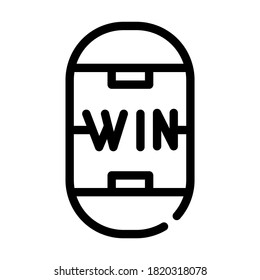 soccer field win line icon vector. soccer field win sign. isolated contour symbol black illustration