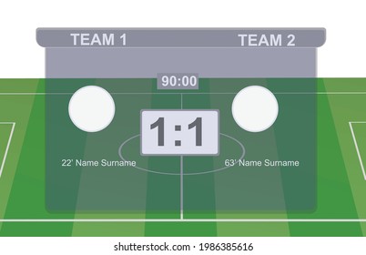 Soccer  final result scoreboard layout. vector