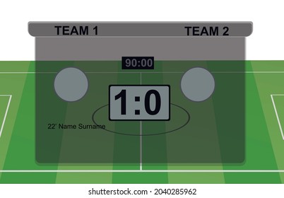 Soccer  final result scoreboard layout. vector