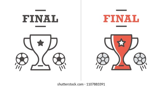 Soccer Final Vector. Championship Cup, Trophy