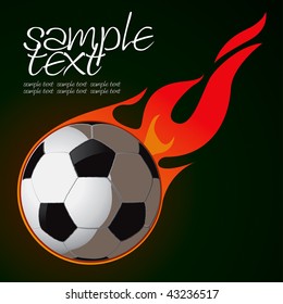 Soccer Fire Ball 2 Vector Drawing