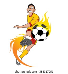 Soccer Fire Ball Kick Stock Vector (Royalty Free) 384317251 | Shutterstock