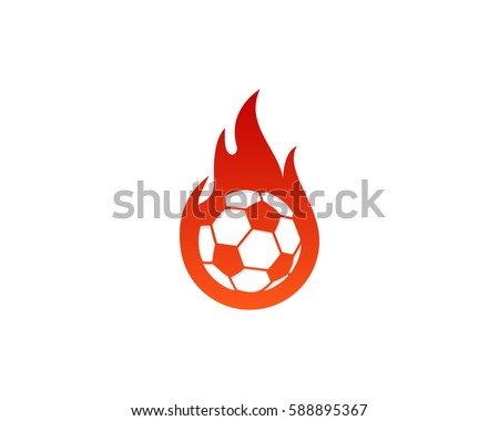 Soccer Fire Logo Design Element
