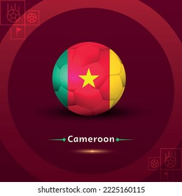Camerún, grupo G, rojo de fondo, vector
