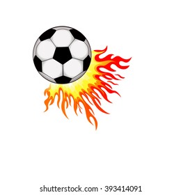 Soccer. flaming ball. Vector.