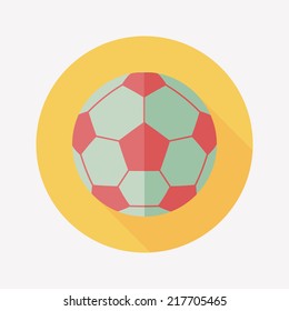 Soccer flat icon with long shadow,eps10