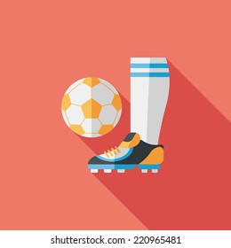 soccer flat icon with long shadow,eps10