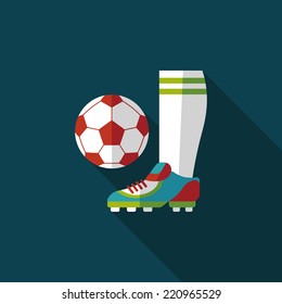 soccer flat icon with long shadow,eps10