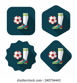 soccer flat icon with long shadow,eps10