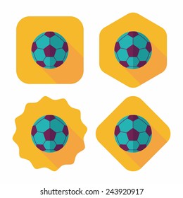 Soccer flat icon with long shadow,eps10