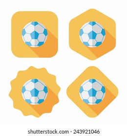 Soccer flat icon with long shadow,eps10