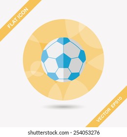 Soccer flat icon with long shadow,eps10