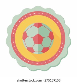 Soccer flat icon with long shadow,eps10