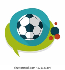 Soccer flat icon with long shadow,eps10