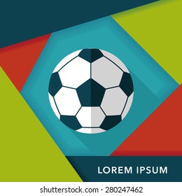 Soccer flat icon with long shadow,eps10
