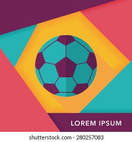 Soccer flat icon with long shadow,eps10