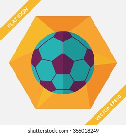 Soccer flat icon with long shadow,eps10