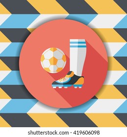 soccer flat icon with long shadow,eps10